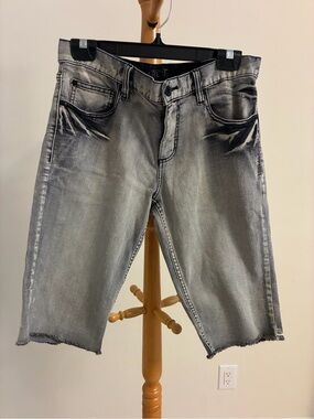 RUDE Gray Washed Denim Shorts
